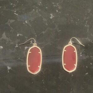 Kendra Scott Gold and Red Earrings